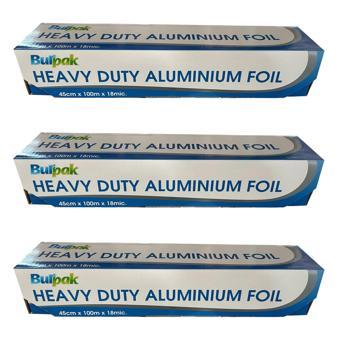 Burpak Heavy Duty Ağır Hizmet Tipi Alüminyum Folyo - 45 Cm. x 100 Metre - 18 Mikron - 3 Paket