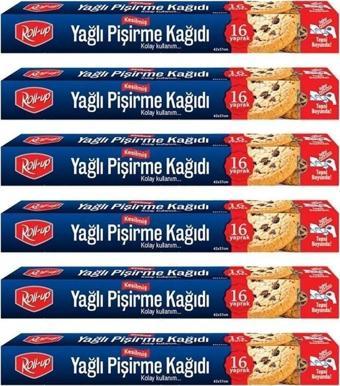 Roll-Up Yağlı Fırın Tepsi Pişirme Kızartma Kağıdı - 37x42 Cm. - 16 Yaprak - 5 Kutu