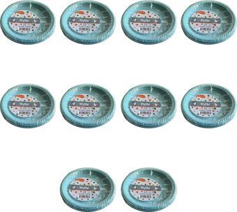 Kullan At Renkli Turkuaz Parti Davet Plastik Tabak - 17 Cm. - 25 Adetlik 10 Paket
