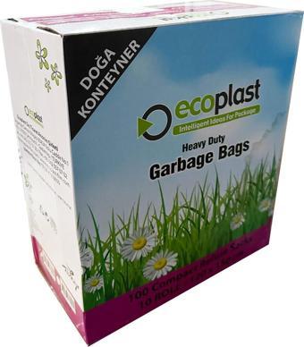 Ecoplast 240 Litre Siyah Hantal Konteyner Çöp Torbası - 120 x 150 Cm. - 700 Gr. - 10 Adetlik 10 Rulo