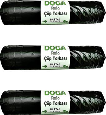 Ecoplast Battal Boy Siyah Çöp Torbası Poşeti - 300 Gr. - 75 x 90 Cm / 10 Adetlik 3 Rulo