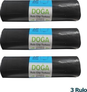 Ecoplast Jumbo Boy Siyah Çöp Torbası Poşeti - 300 Gr. - 90 Litre - 80 x 110 Cm / 10 Adetlik 3 Rulo