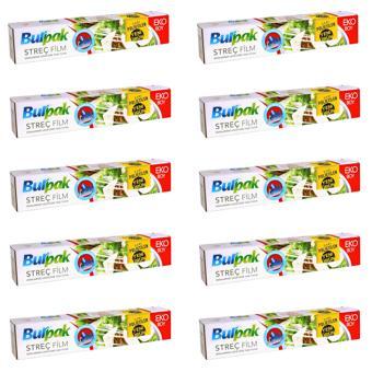Burpak Sarı Şeffaf Mutfak Rulo Streç Film Folyo - 45 Cm. x 166 Metre - 9 Mikron - Gıdaya Uygun - 10 Paket