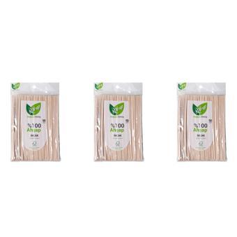 Roll-Up Doğaya Dönüş Ekolojik Doğal Doğa Dostu %100 Ahşap Bıçak - 16 Cm. - 50'li 3 Paket 