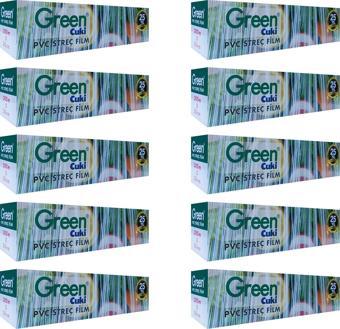 Green PVC Streç Film Folyo - Gıdaya Uygun - 9 Mikron - 30 x 300 Metre - 10 Paket