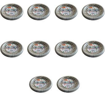 Roll-Up Kullan At Renkli Gri Parti Davet Plastik Tabak - 22 Cm. - 25 Adetlik 10 Paket