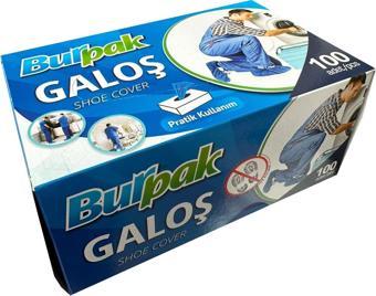 Bıurpak Tek Kullanımlık Kalın Pratik Kutulu Galoş - Mavi - 100 Adetlik 1 Paket