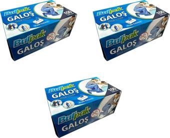 Bıurpak Tek Kullanımlık Kalın Pratik Kutulu Galoş - Mavi - 100 Adetlik 3 Paket