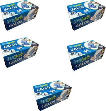 Bıurpak Tek Kullanımlık Kalın Pratik Kutulu Galoş - Mavi - 100 Adetlik 5 Paket