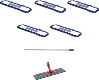 Cod-Ex Orlon Nemli Palet Tablet Toz Toplama Statik Mop Takımı Seti - 5 Ad 40 Cm. Moplu 1 Takım