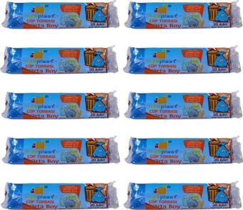 Niceplast Mavi Orta Boy 55x60 Cm. 30 Litre Çöp Torbası Poşeti - 20 Adetlik 10 Rulo