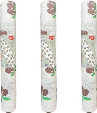 Roll-Up Tek Kullanımlık Kağıt Laminelli Masa Örtüsü - 100x150 Cm. - Zeytin Desenli -16 Yaprak 3 Rulo