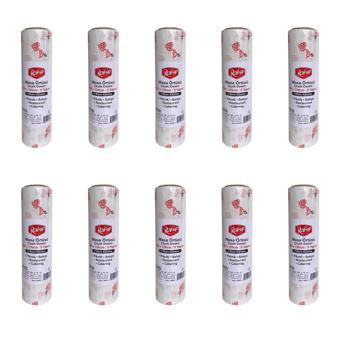 Roll-Up Tek Kullanımlık Laminelli Çiçek Desenli Kağıt Masa Örtüsü - 100x150 Cm. - 16 Yaprak 10 Rulo