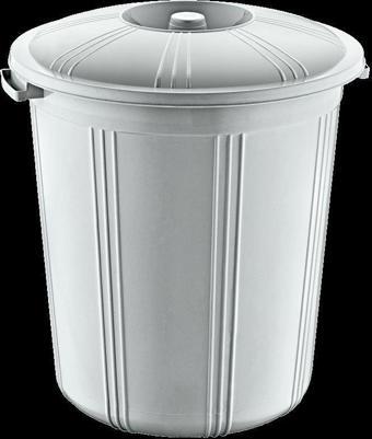 Plastik Fıçı Tip Kapaklı Yuvarlak Klasik Çöp Kovası Kutusu Konteyneri - 51,5 / 56 / 59,5 Cm. - 90 Litre