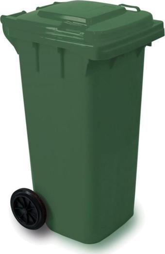 Kapaklı Tekerlekli Çöp Toplama Konteyneri Kutusu 120 Litre - 95 x 60 x 50 Cm. - Yeşil