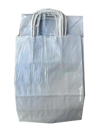 Büküm Saplı Kraft Kağıt Karton Hediyelik Çanta Poşet Torba - Gri - 31x41 Cm. - 50 Adet