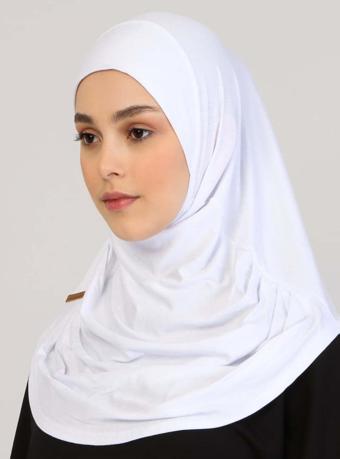 Ecardin Düz Hazır Türban - Beyaz -