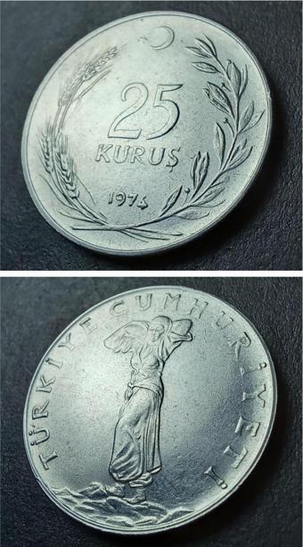 Escoines Koleksiyon 399636801591ccb389 1974 Akmonital 25 Kuruş ÇT/ÇÇT+ Eski Madeni Para