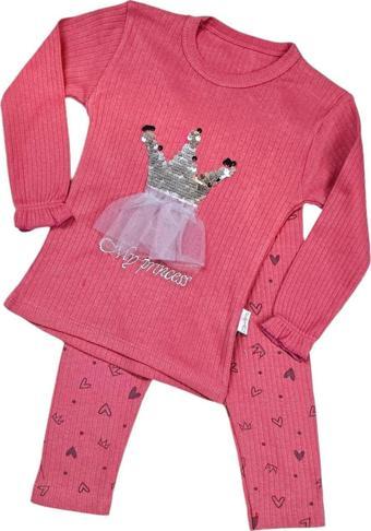 Pullu Prenses Kız Bebek Alt Üst Takım