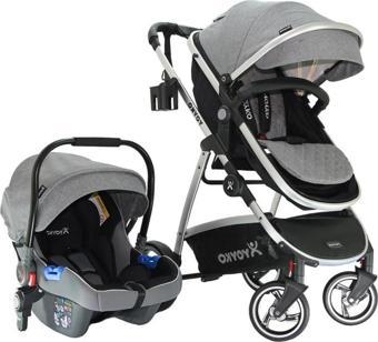 City Seyahat Sistem Bebek Arabası 3 In 1 Gri Silver
