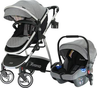 Yoyko City 3 In 1 Travel Sistem Bebek Arabası Gri Silver