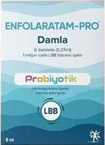 ENFOLARATAM-PRO PROBİYOTİK MİKROORGANİZMA İÇEREN TAKVİYE EDİCİ GIDA (DAMLA) 12 MG/0.27ML 8ML ŞİŞE