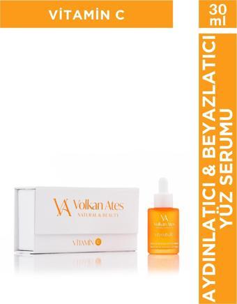 Volkan Ates Natural & Beauty Aydınlatıcı & Beyazlatıcı Yüz Serumu Vitamin C Cam Şişe 30 ml
