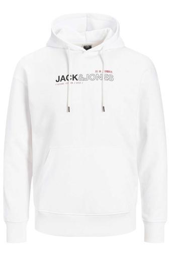 Jack & Jones Erkek Jcomono Vision Kapüşonlu Sweatshirt 63412216286 Beyaz