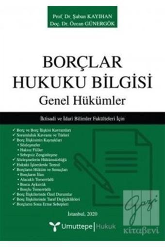 Umuttepe Yayınları Borçlar Hukuku Bilgisi Genel Hükümler / - Umuttepe Yayınları