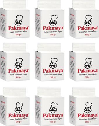 Pakmaya Instant Kuru Hamur Mayası 500 gr x 9 Adet