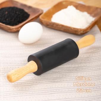 15682 Siyah Bambu Saplı Silikon Gövdeli Merdane 22 Cm