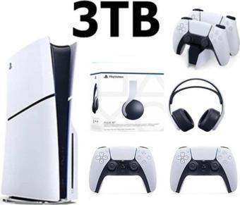 Playstation 5 Slim Cd Edition 3TB +2.Dualsense Kol +3D Plus Kulaklık+ Şarj İstasyonu