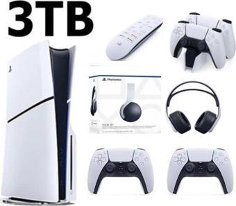 Playstation 5 Slim Cd Edition 3TB +2.Dualsense Kol +Media Kumanda+3D Plus Kulaklık+ Şarj İstasyonu