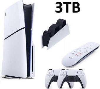 Playstation 5 Slim Cd Edition 3TB+2.Dualsense Kol +Media Kumanda + Sarj istasyonu