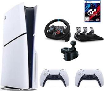 Sony Playstation 5 Slim Cd'li Edition + 2. Dualsense + G29 Driving Force Yarış Direksiyonu + Shifter+ GT 7 Oyunu