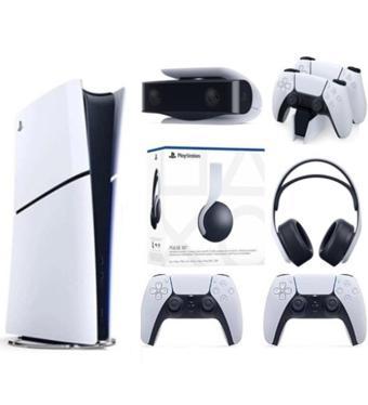 Sony Playstation 5 Slim Dijital Edition +2.Dualsense + Şarj İstasyonu+ PS5 KAMERA +3D PLUS KULAKLIK