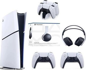 Sony Playstation 5 Slim Dijital Edition +2.Dualsense + Şarj İstasyonu+3D PLUS KULAKLIK