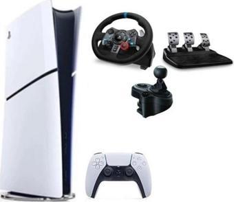 Sony Playstation 5 Slim Dijital Edition+ G29 Driving Force Yarış Direksiyonu + Shifter