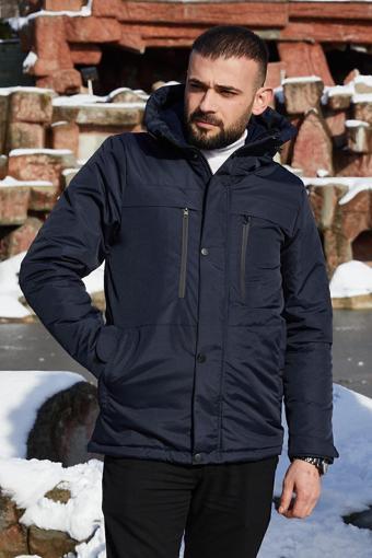 Erkek Polarlı Kürklü Su Ve Rüzgar Geçirmez Kapüşonlu Kışlık Mont & Kaban & Parka
