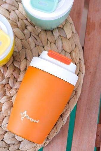 Penguen Termos Mug Sızdırmaz 400 Ml - Çift Çidarlı Paslanmaz Çelik, Pipetli Ve Doğrudan İçme Kapaklı