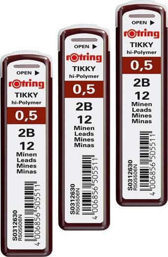 0.5 Mm Uç Min Siyah 3 Adet Rotring Siyah Kalem Uçu 0.5 Mm 3 Adet