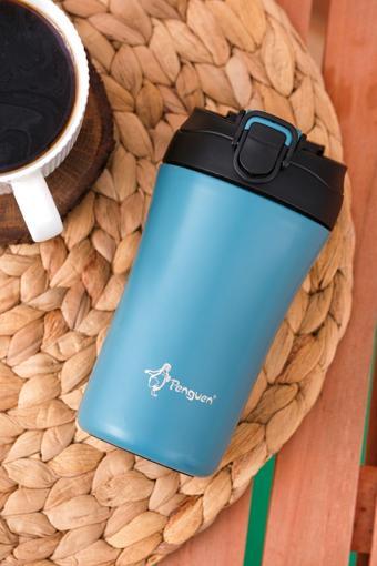 Penguen Termos Mug 400 Ml - Paslanmaz Çelik, Pipetli Ve Doğrudan İçme Kapaklı