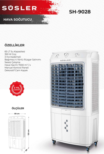 Süsler SH-9028 Su Hazneli Hava Soğutucu