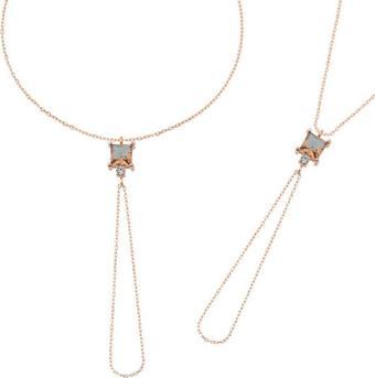 Gümüş Rose Zültanit Taşlı Kare Şahmeran SL4383
