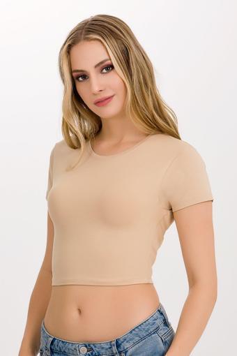 Kadın Likralı Kollu Crop