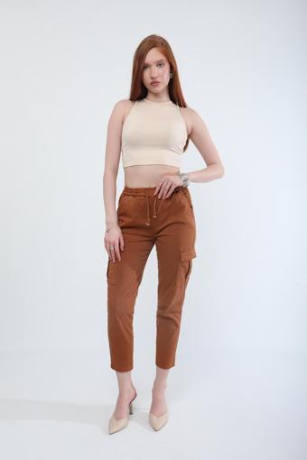Beli Lastikli Kargo Cep Jean Pantolon