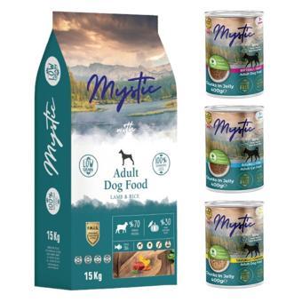 Mystic Kuzu Etli Köpek Maması 15 kg + 3 Adet Konserve