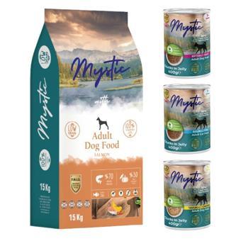 Mystic Somonlu Köpek Maması 15 kg + 3 Adet Konserve