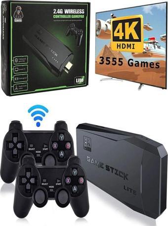 4K Destekli Atari 2.4G Uyumlu Kablosuz Çift Kol Atari Retro 20.000 Üzeri Oyun Game Stick