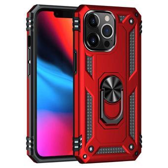 Apple iPhone 13 Pro Max Kılıf Vega Tank Standlı Yüzüklü MıknatıslıNano Glass